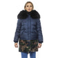 Blue Poly Parka with Hood for Women
