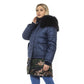 Blue Poly Parka with Hood for Women