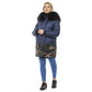 Blue Poly Parka with Hood for Women