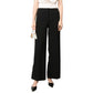 Black Elastane Casual Pants