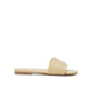 Beige Lamb Leather Flat Sandals