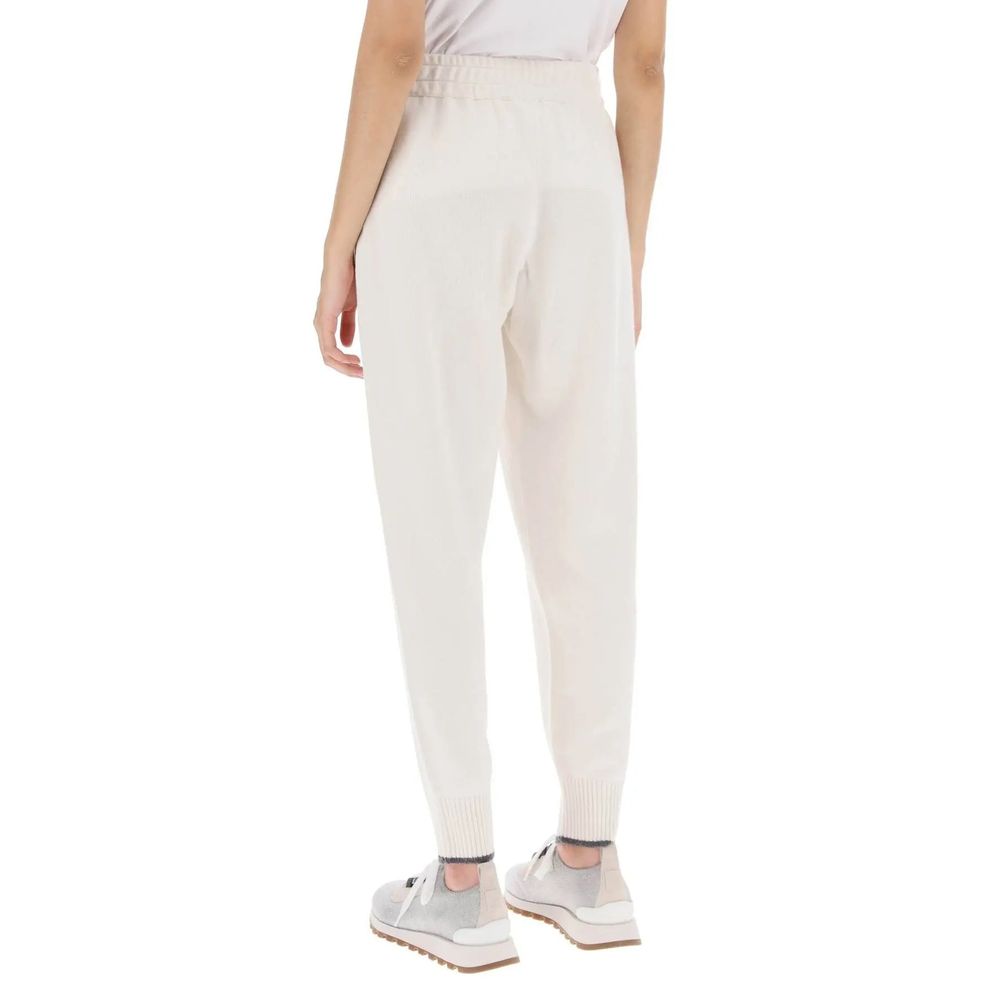 White Cashmere Athletic Pants
