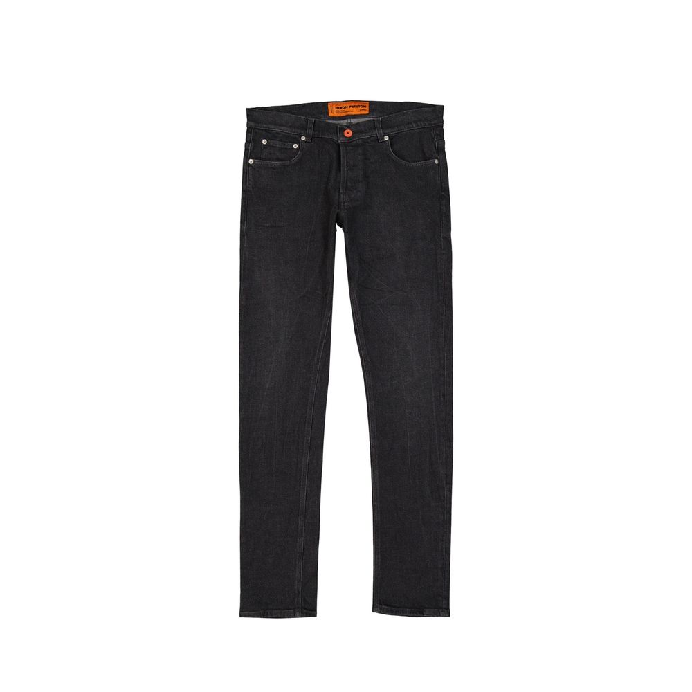 Black Cotton Slim Fit Jeans