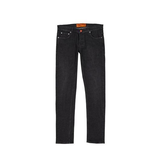 Black Cotton Slim Fit Jeans