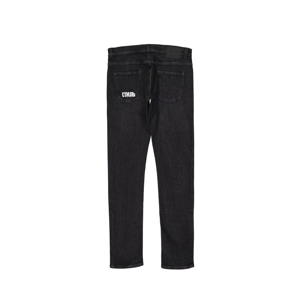 Black Cotton Slim Fit Jeans