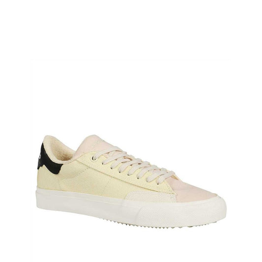 White Canvas Low Top Sneakers