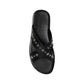 Black Calfskin Flat Sandals