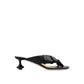 Black Lamb Leather Flat Sandals