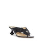 Black Lamb Leather Flat Sandals