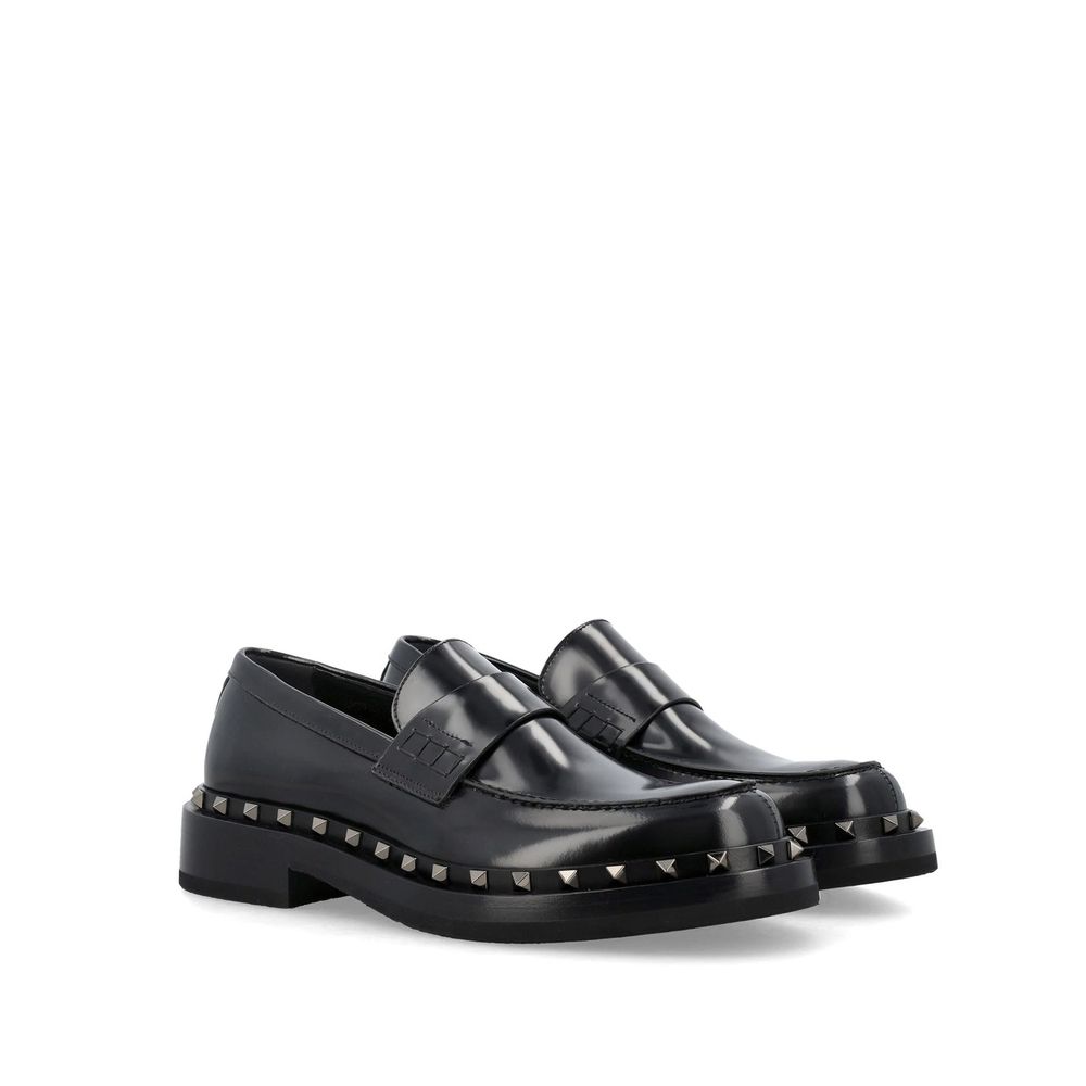 Black Calfskin Platform Loafers