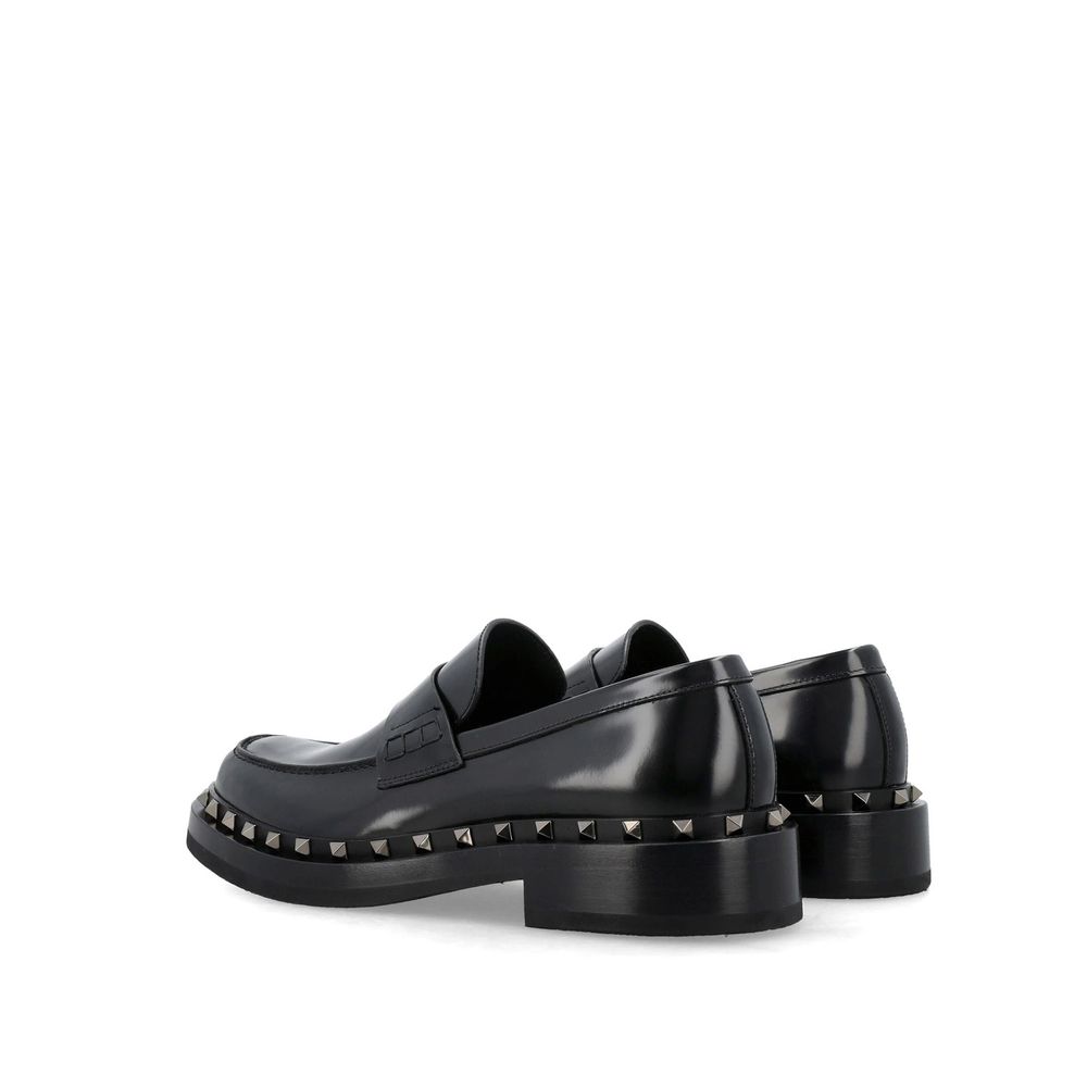 Black Calfskin Platform Loafers
