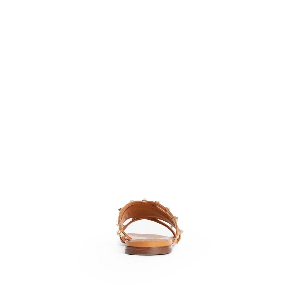 Brown Calfskin Flat Sandals