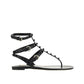 Black Calfskin Strap-On Sandals