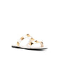 White Calfskin Flat Sandals