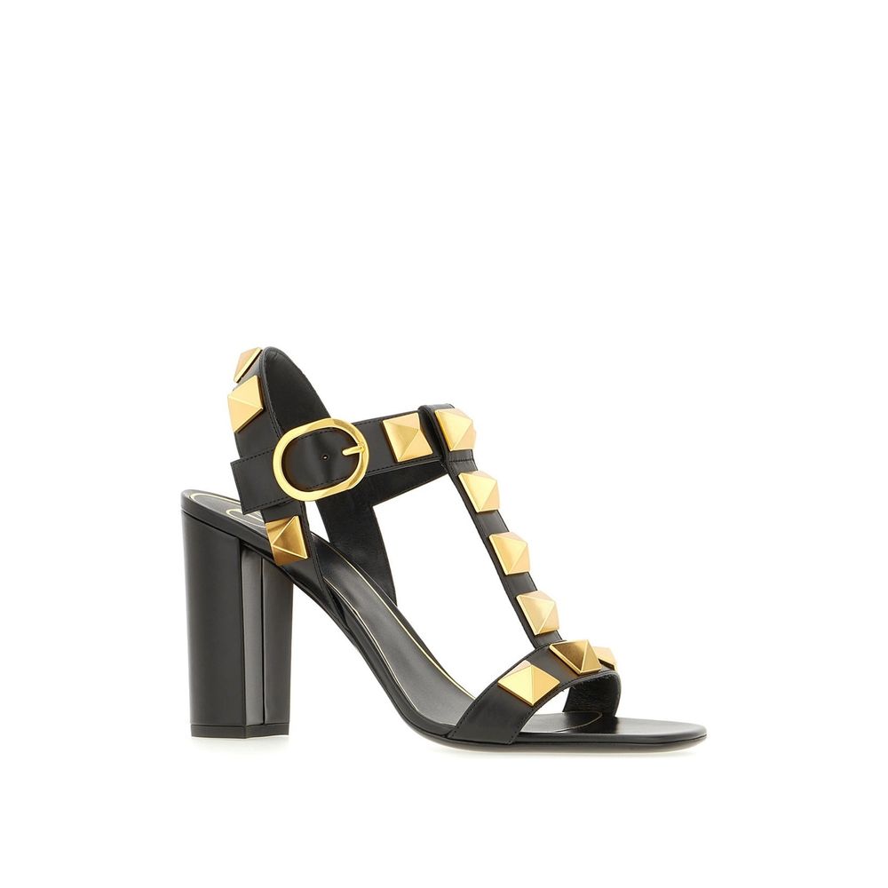 Black Calfskin Flat Sandals