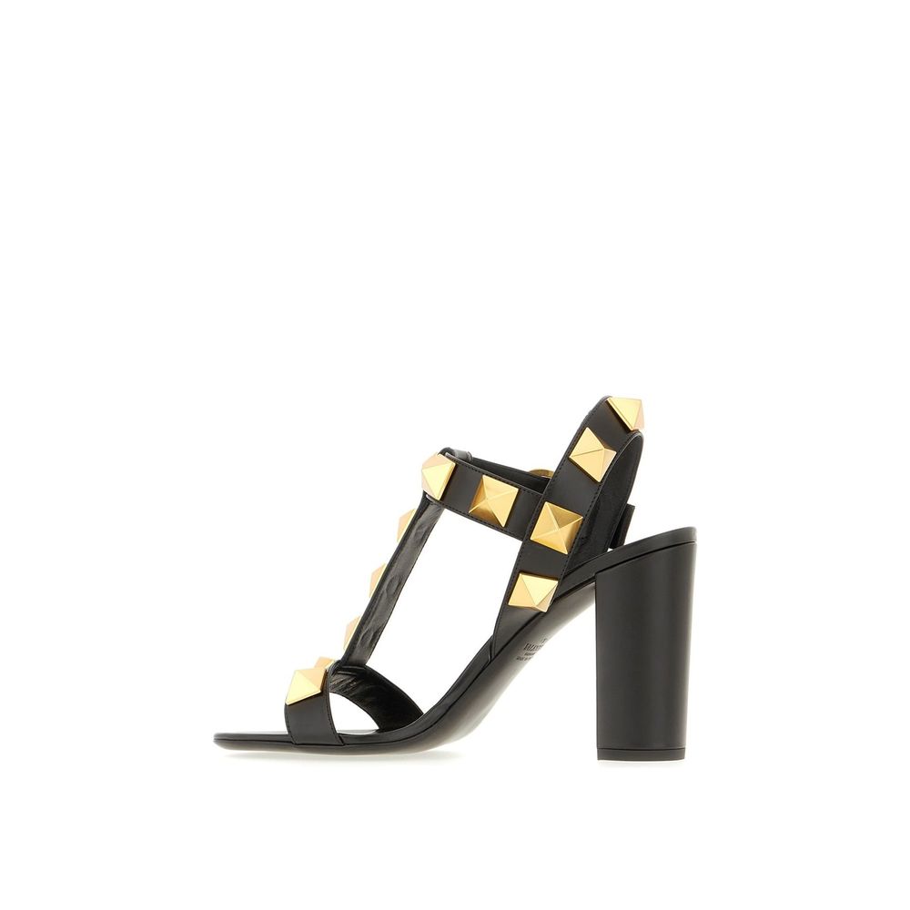 Black Calfskin Flat Sandals
