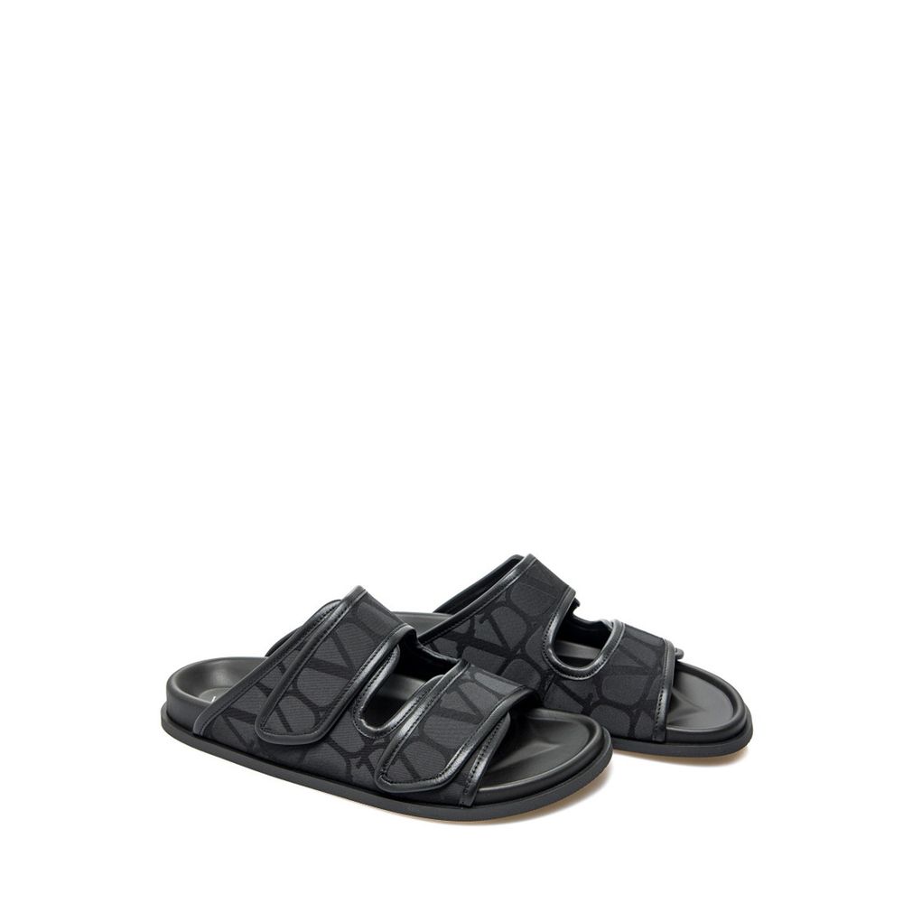 Black Fabric Sandals