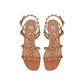 Brown Leather Flat Sandals