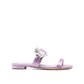 Purple Silk Flat Sandals