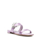 Purple Silk Flat Sandals