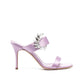 Purple Silk Stiletto Heel Sandals