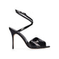 Black Calfskin Stiletto Heel Sandals