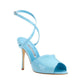 Blue Calfskin Stiletto Heel Sandals