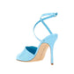 Blue Calfskin Stiletto Heel Sandals