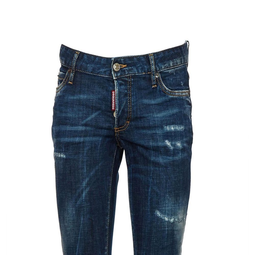 Blue Cotton Slim Fit Jeans