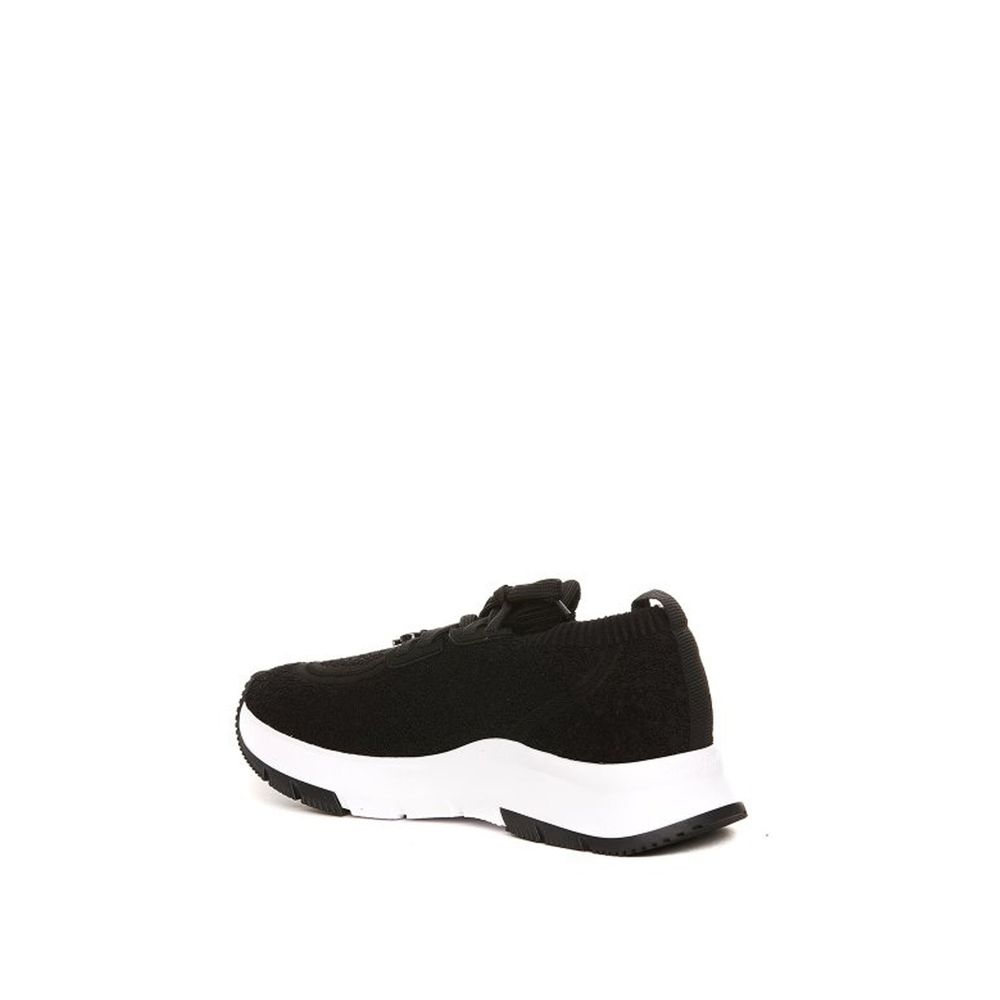 Black Fabric Athletic Sneakers