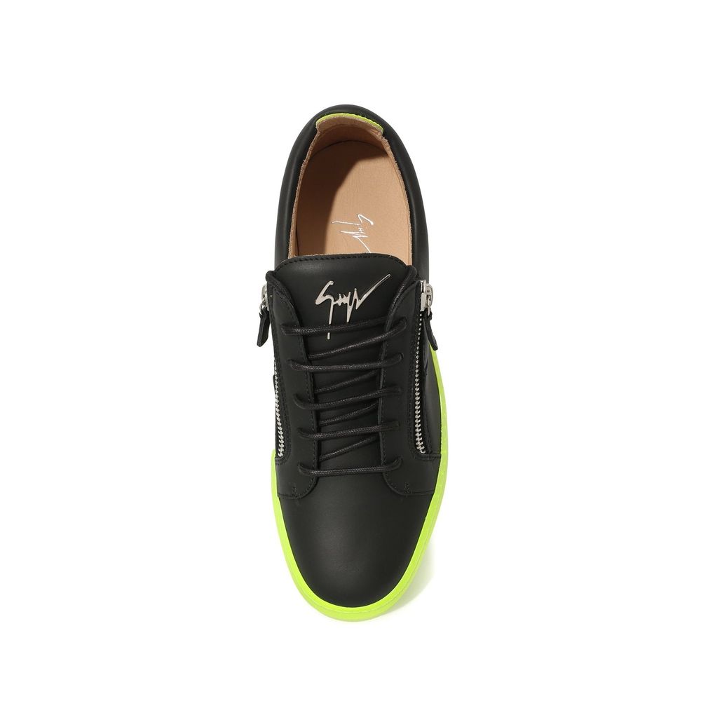 Black Calfskin Low Top Sneakers
