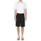 Black Polyester Bermuda Shorts