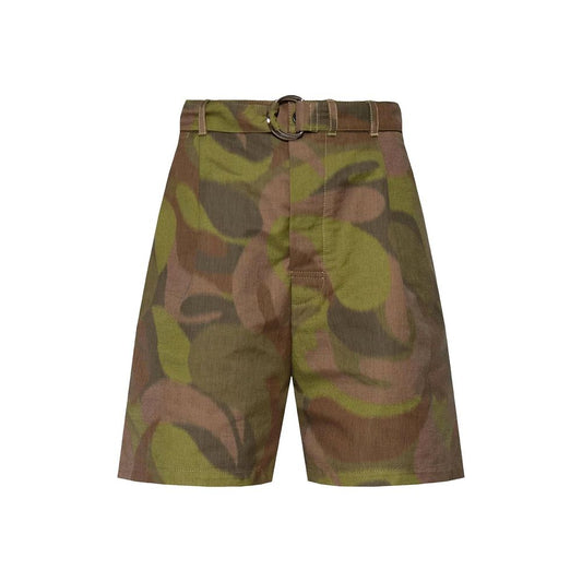 Bicolor Cotton Bermuda Shorts