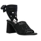 Black Fabric Strap-On Sandals
