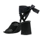 Black Fabric Strap-On Sandals