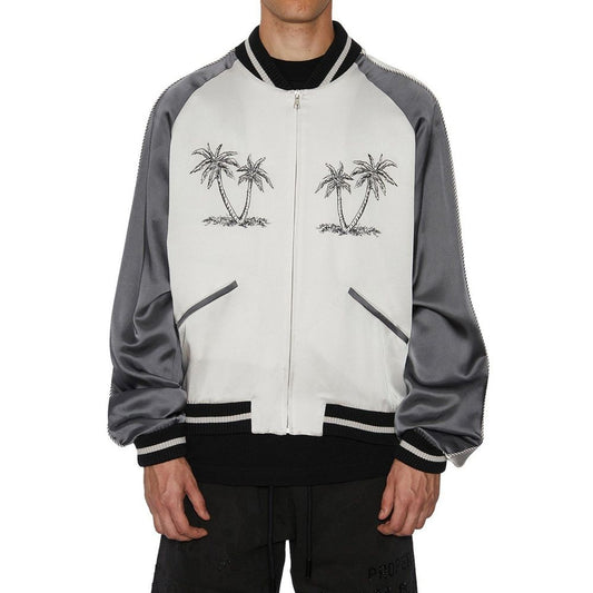 Gray Acetate Bomber