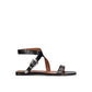 Black Calfskin Strap-On Sandals
