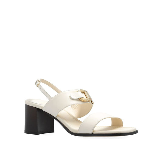 White Calfskin Platform Sandals