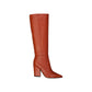 Orange Lamb Leather Ankle Boots