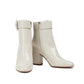 White Lamb Leather Ankle Boots