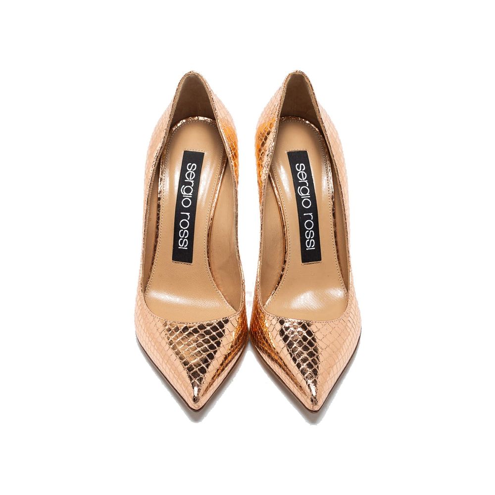 Rose Gold Calfskin High Heel Pumps
