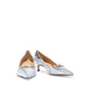Silver Calfskin Mid Heel Pumps