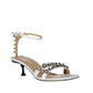 White Calfskin Stiletto Heel Sandals