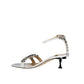 White Calfskin Stiletto Heel Sandals