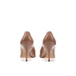Beige Lamb Leather High Heel Pumps