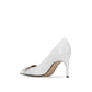 White Calfskin High Heel Pumps