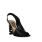 Black Calfskin Stiletto Heel Sandals