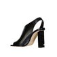Black Calfskin Stiletto Heel Sandals