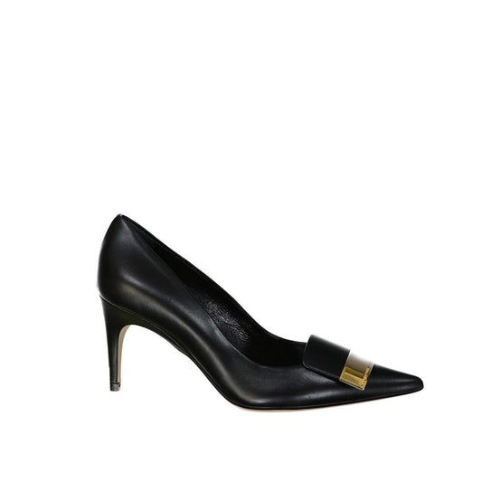 Black Calfskin High Heel Pumps