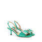 Bicolor Silk Stiletto Heel Sandals
